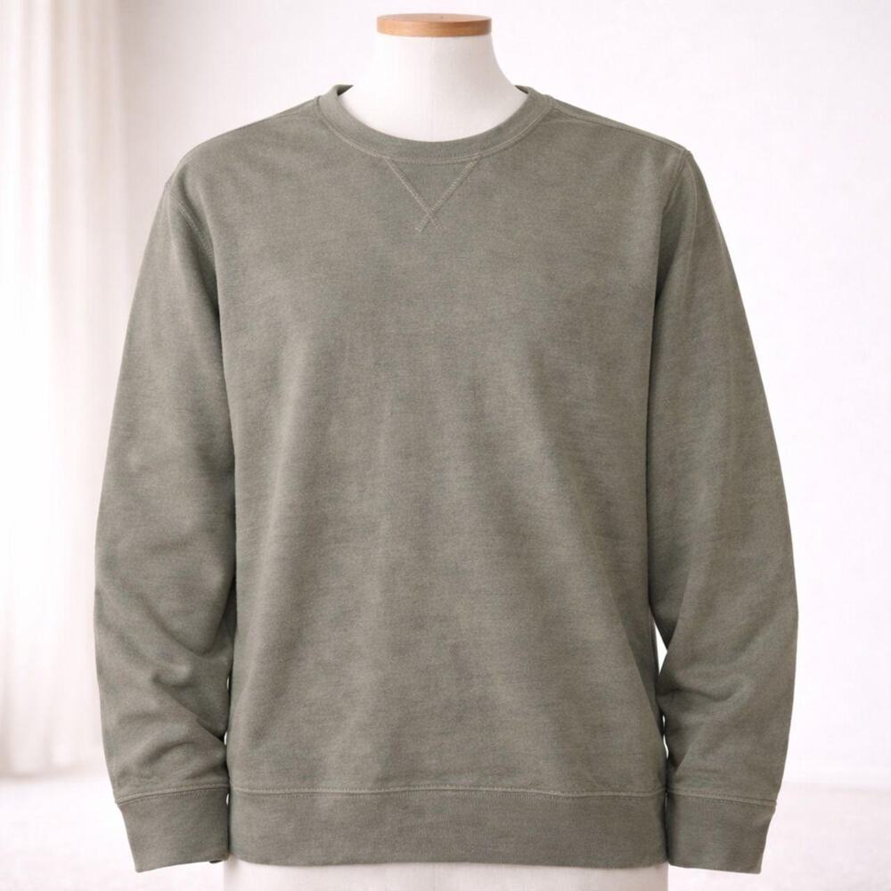 JACHS NY Crewneck‎ Sweatshirt Olive Green Mens Large Minimalist Casual Layering